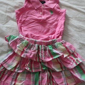 u.s .polo assn. 2t pink skirt and top